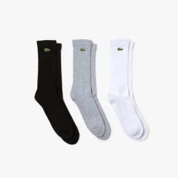 Lacoste Three-Pack Of Lacoste SPORT High-Cut Cotton Socks Pánské - Ponožky Šedé / Bílé / Černé | CZ-